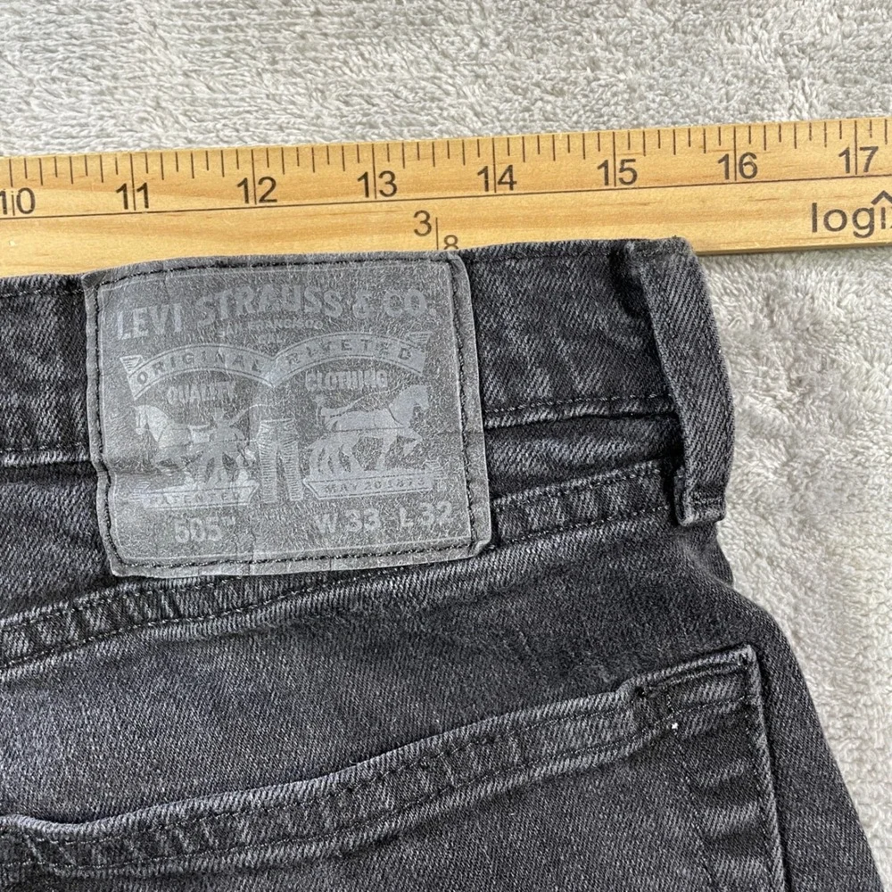 Levis Jeans 505 Mens W33 L32 Black Straight Denim Punk Grunge‎ Rock 31x29